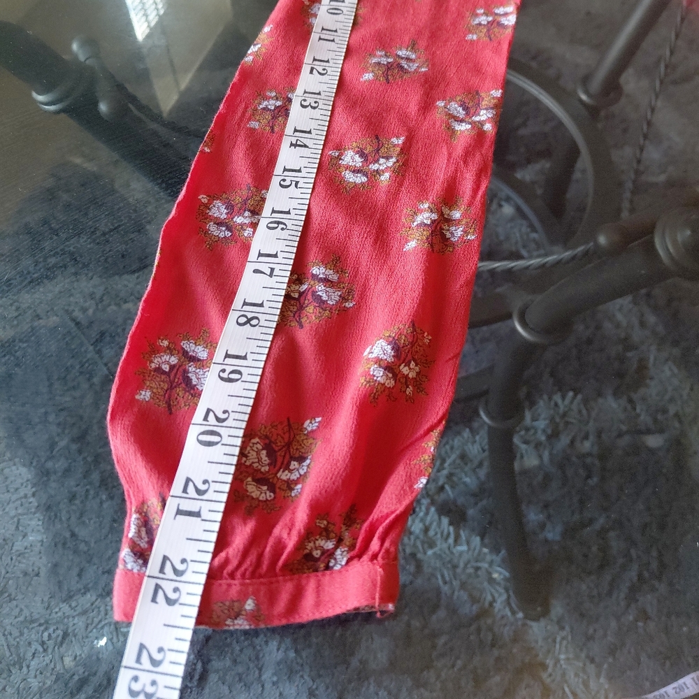 Lucky Brand Womens RED Printed Tiered Long Sleeve Button Down Dress Size XS TP - Picture 12 of 12